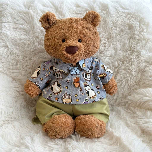 Handmade Summer Hawaiian Resort Shirt & Shorts Set for Bartholomew Bear - Mimiplushoutfits