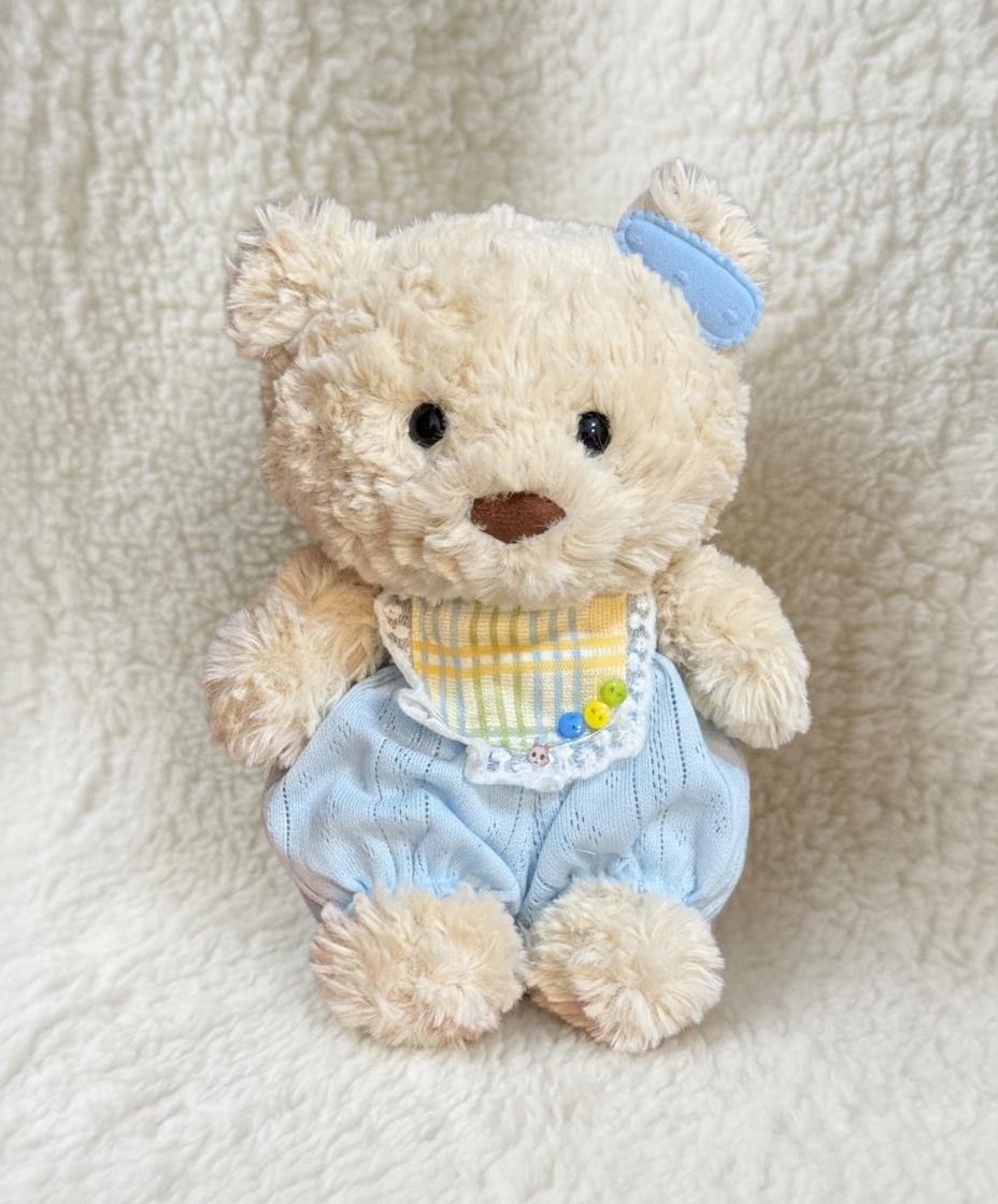 Junior Bartholomew bear outfit - Light blue knit bloomers set