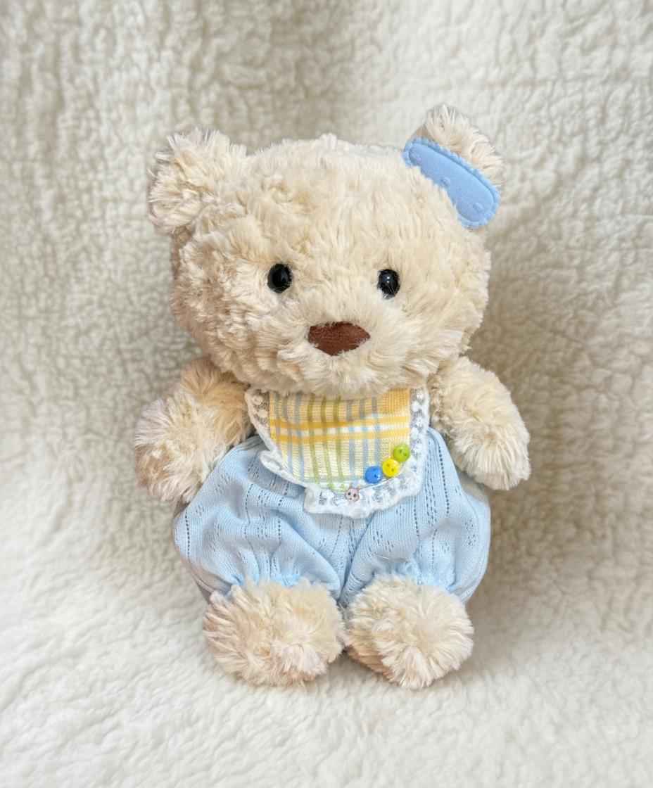 Junior Bartholomew bear outfit - Light blue knit bloomers set