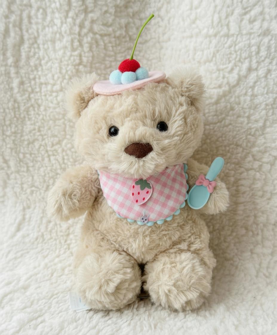 Junior Bartholomew bear outfit - Cherry strawberry plush set