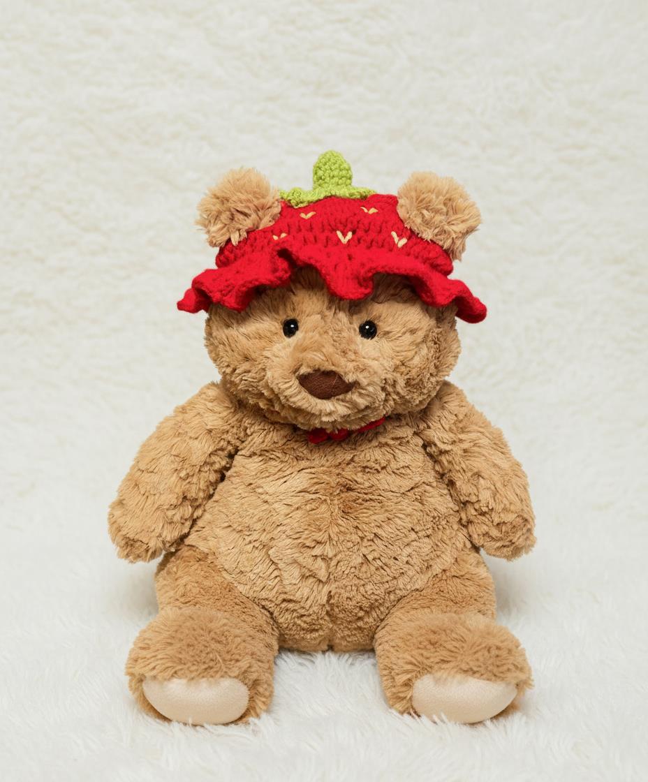 Large Bartholomew bear outfit-Red strawberry hat set