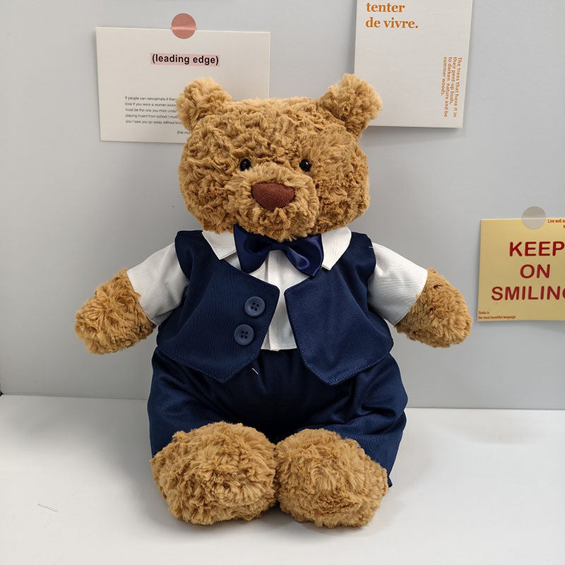 Huge Bartholomew bear outfit-Navy blue vest bow tie set