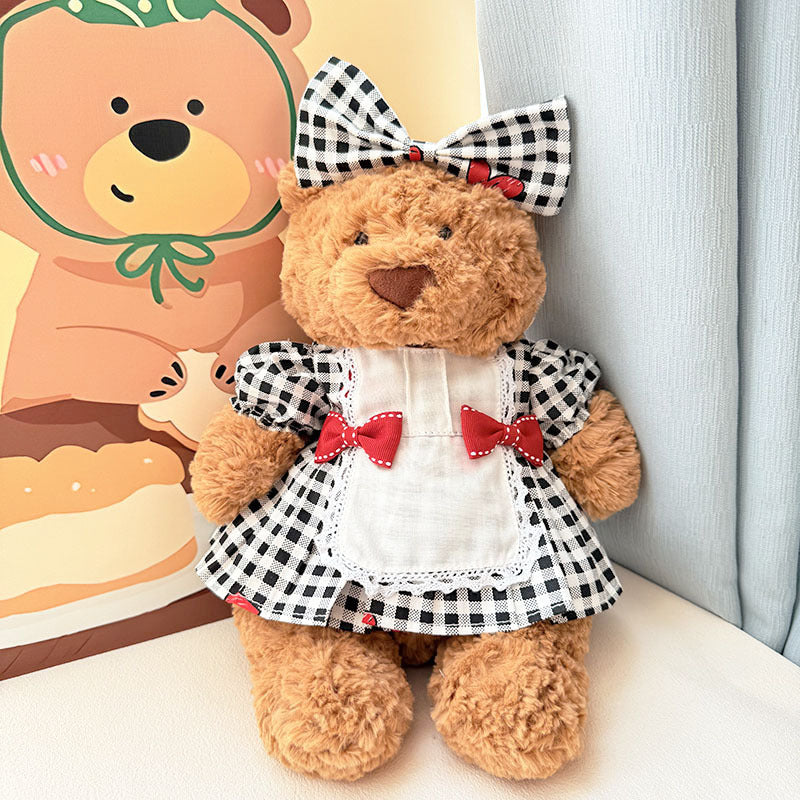 Medium Bartholomew bear outfit- Checkered maid dress set