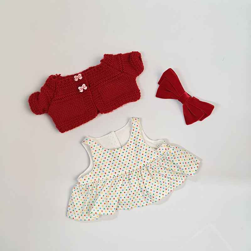 Medium Bartholomew bear outfit- Red knit cardigan set — image 2 of 2