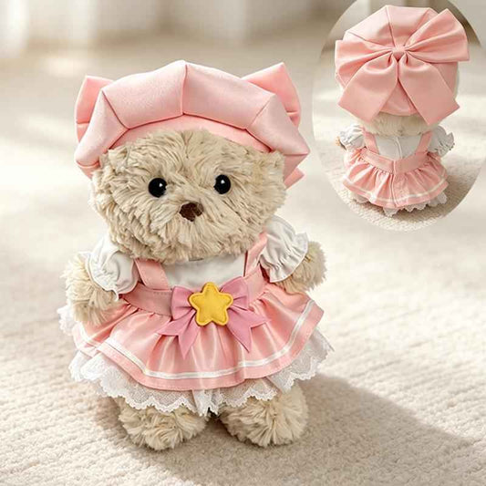 Handmade Junior Bartholomew Bear, Bashful Bunny Plush Outfits -Tea Dress