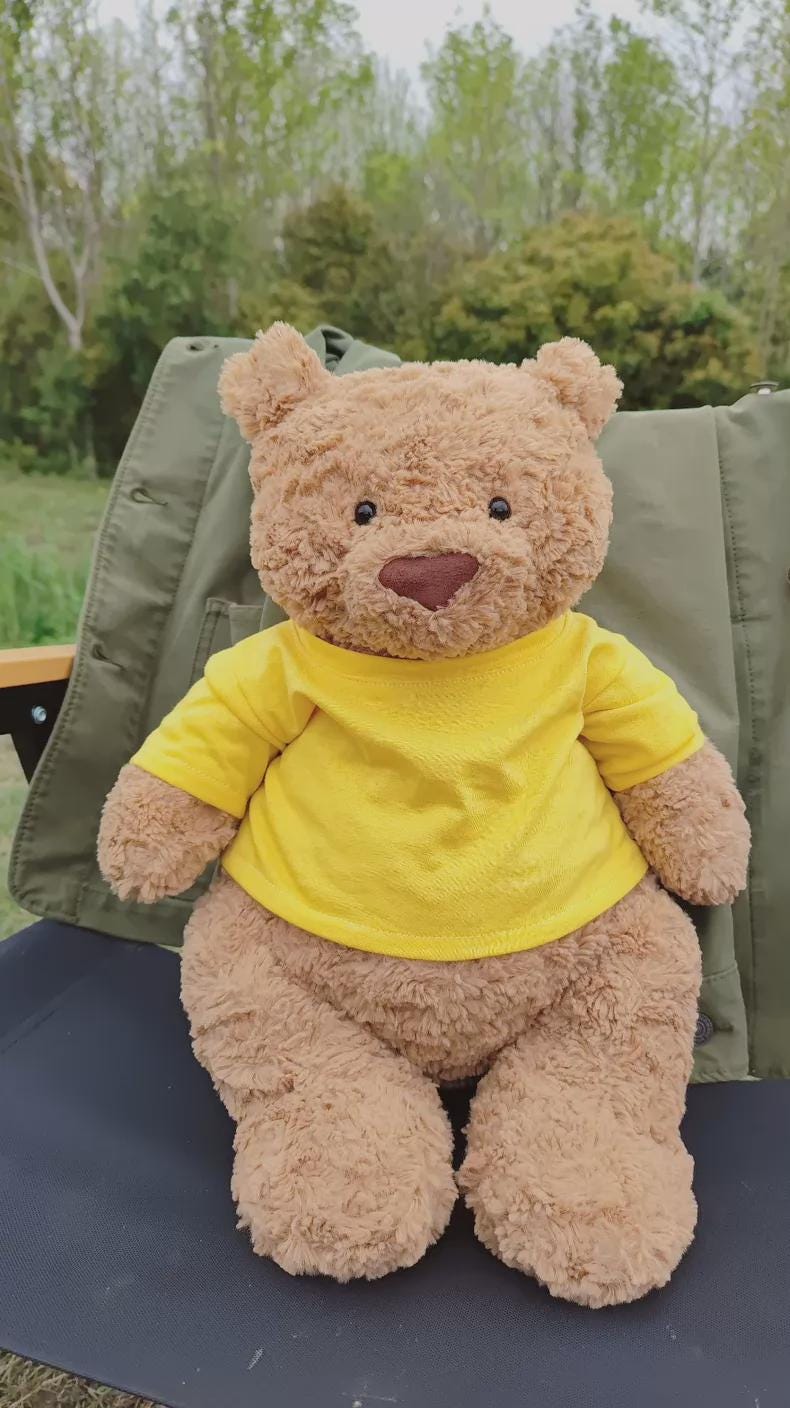Bartholomew Bear Outfits: Handmade Plush Clothing for Various Sizes Red Dungarees & Cap Outfit