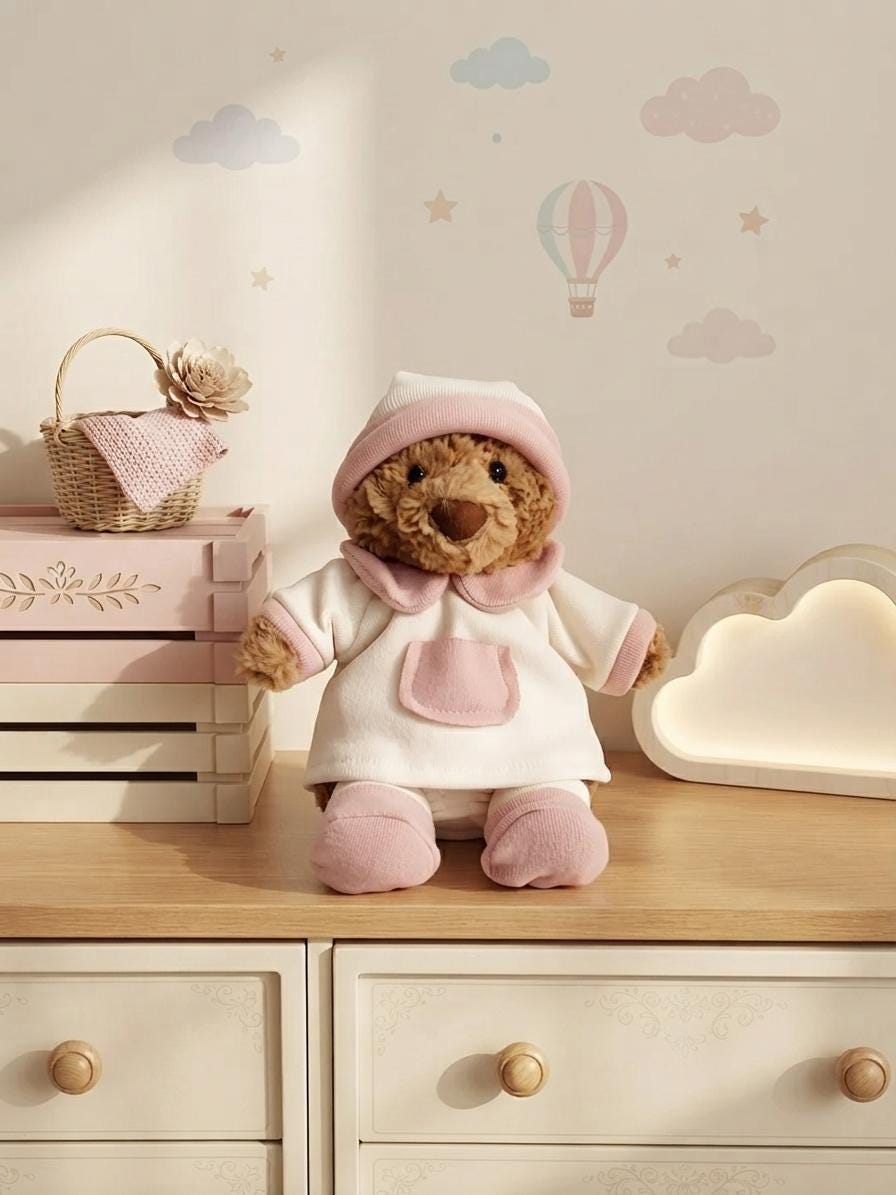 Bartholomew Bear Pajama Set Cozy Loungewear for Plush Toys (6" to 22")