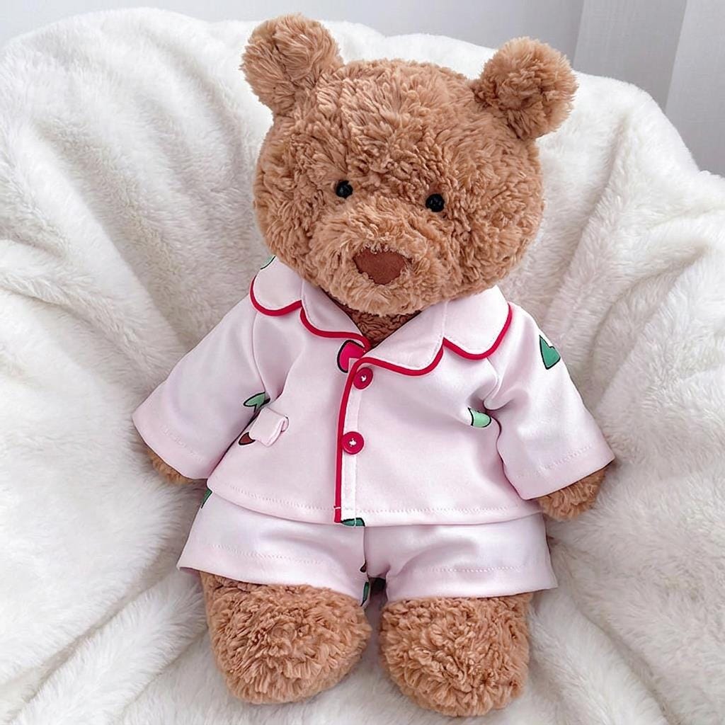 Handmade Bartholomew Bear Pajamas Set Outfit, Sleepwear for Plush Toy Outfit