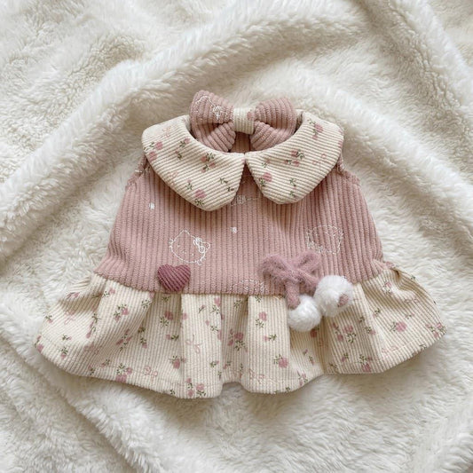 Handmade Rose Floral Outfit for Bunny Plush