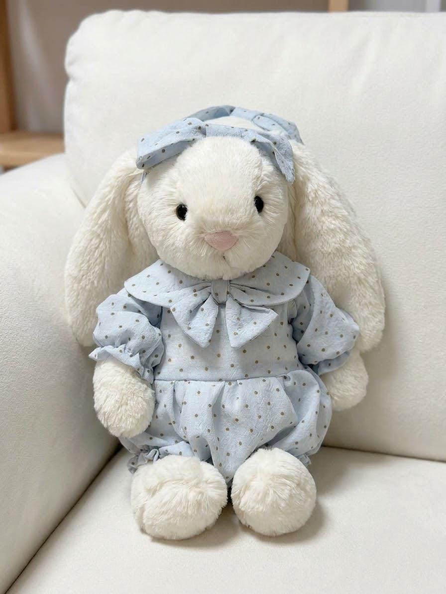 Polka Dot Ruffle Top and Bloomers for Jellycat Bashful Bunny, Matching Bow – photo 6