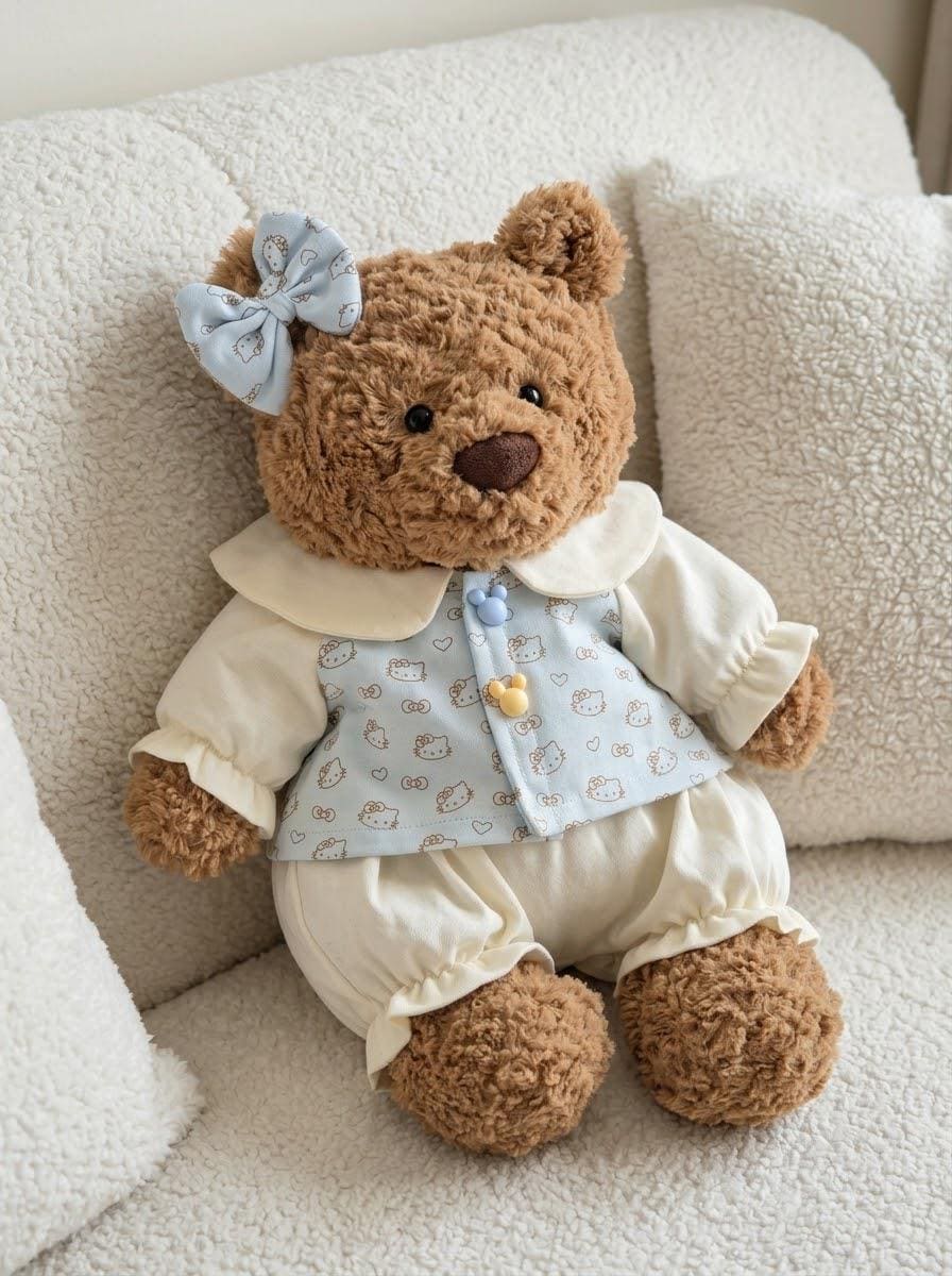 Pajamas with Sleep Mask for Jellycat Bartholomew Bear, Cozy Sleepwear Set – photo 5