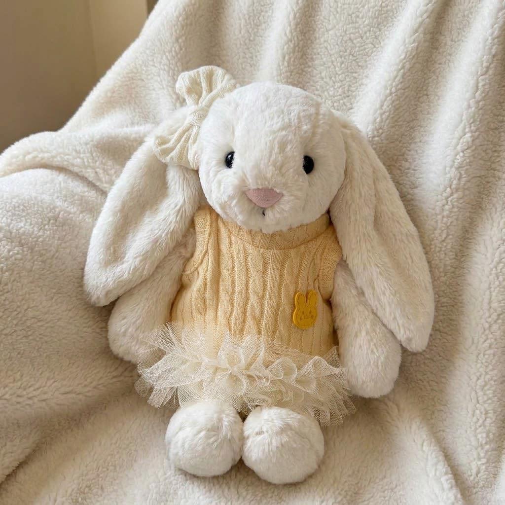 Knitted Dress for Jellycat Bartholomew Bear & Bashful Bunny, Fluffy Skirt Outfit – photo 9