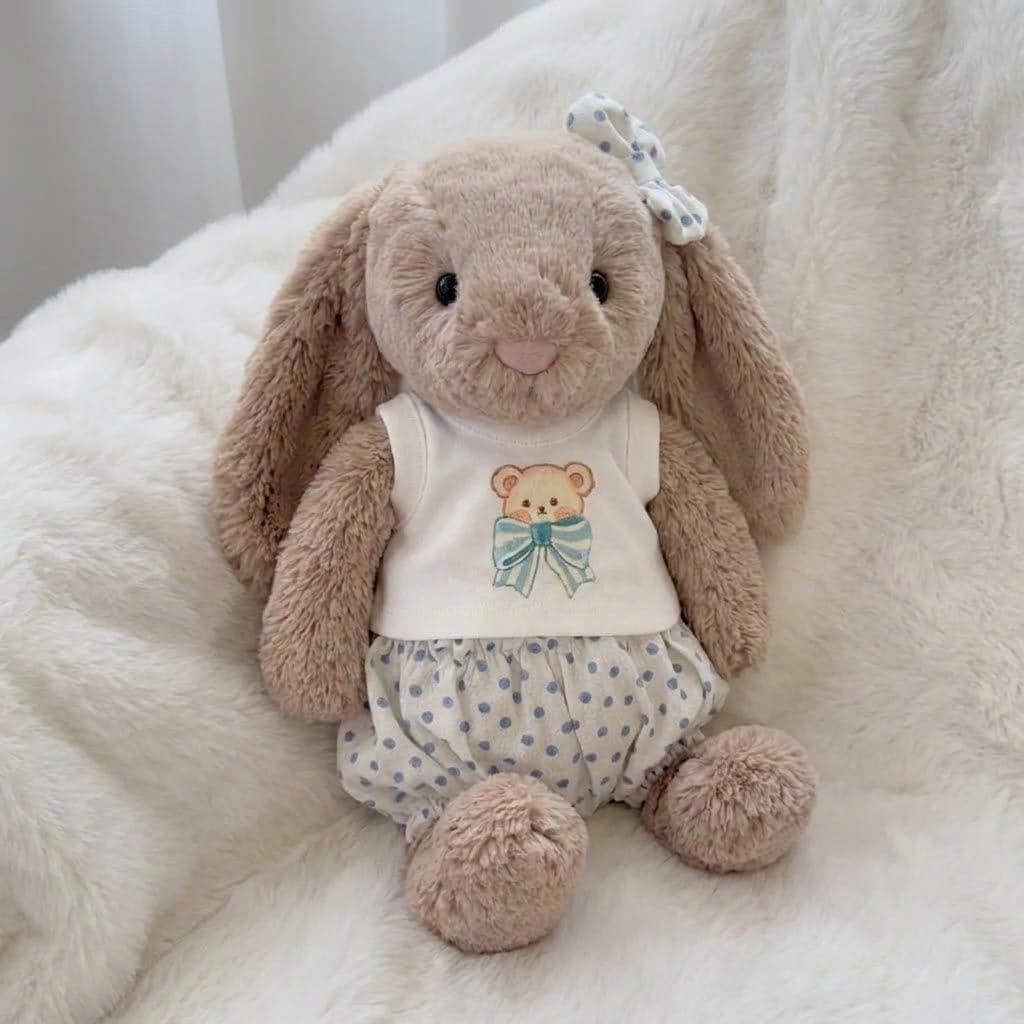 Sleeveless Top and Bloomer Shorts for Jellycat Bartholomew Bear & Bashful Bunny, Summer Outfit – photo 5