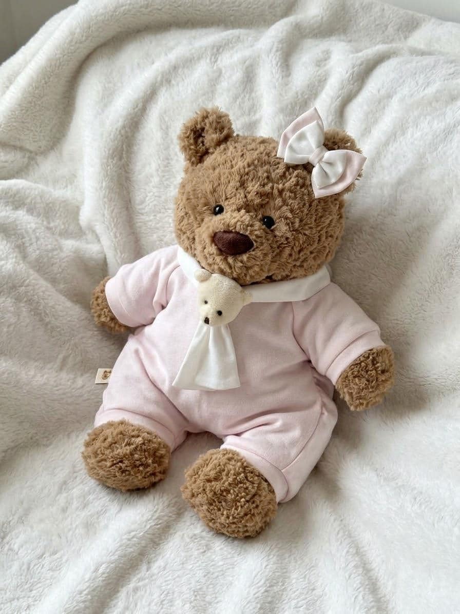 Ruffle Collar Romper for Jellycat Bartholomew Bear, Pastel Blue, Pink or Yellow – photo 4