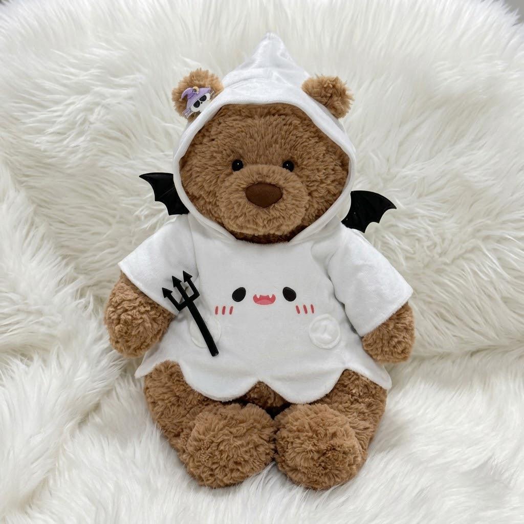 Cute Halloween Costume for Jellycat Bartholomew Bear: Handmade Ghost Outfit + 5 Photo Ideas