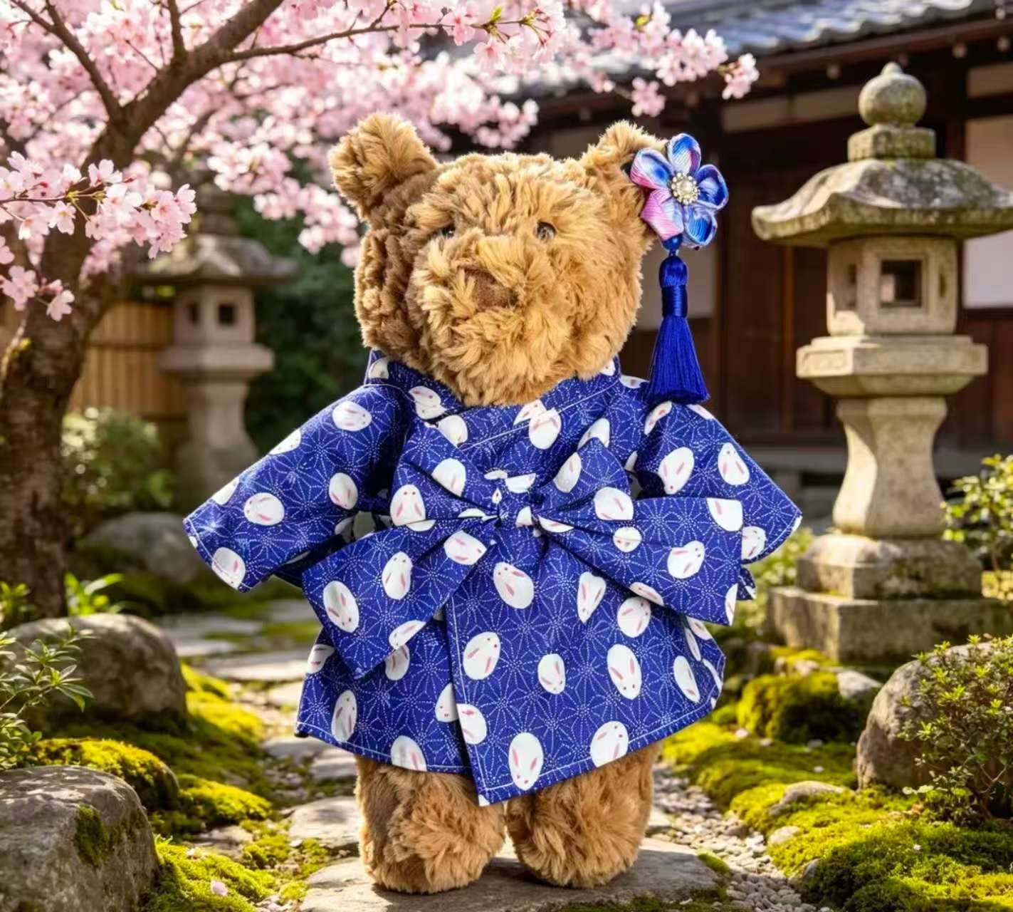 Medium Bartholomew bear clothes outfits- Japanese Kimono Yukata Outfit Set