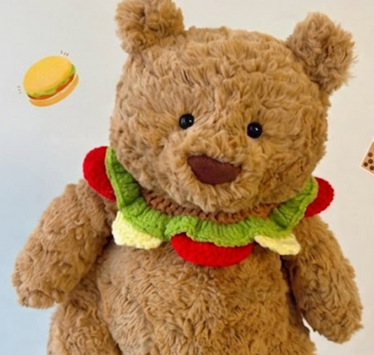 Medium / Large Bartholomew bear outfit-Blue cream pudding bib set