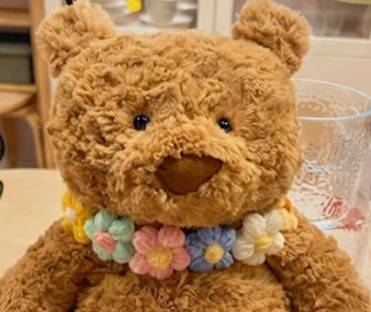 Medium / Large  bear outfit-Pastel Flower Crochet Collar Set
