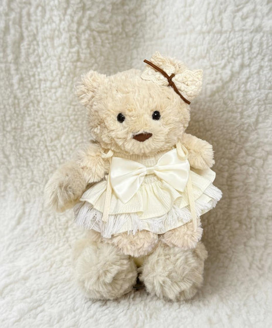 Junior Bartholomew bear outfit -Cream frill dress set
