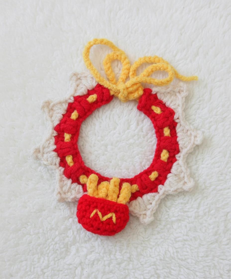 Huge Bartholomew bear outfit-Red yellow french fries bib set