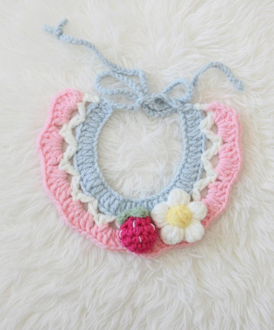 Huge Bartholomew bear outfit-Pink blue strawberry flower bib set