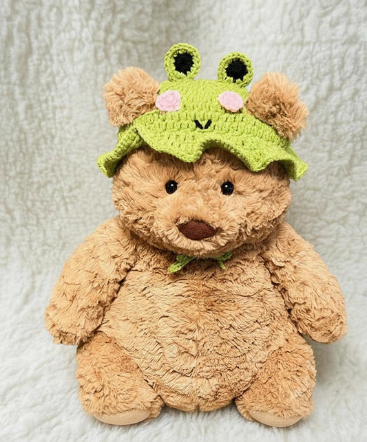 Large Bartholomew bear outfit-Green frog hat set