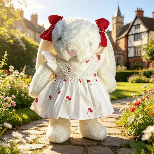 Medium Bartholomew Bear / Bashful Bunny cute clothes outfits–Strawberry Cottagecore Dress
