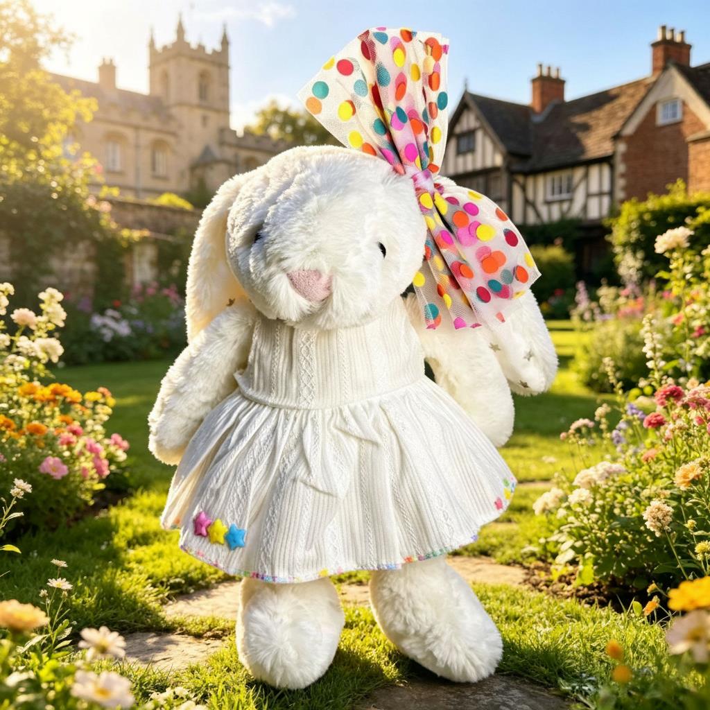 Medium Bartholomew Bear / Bashful Bunny cute clothes outfits–Elegant White Blossom Dress