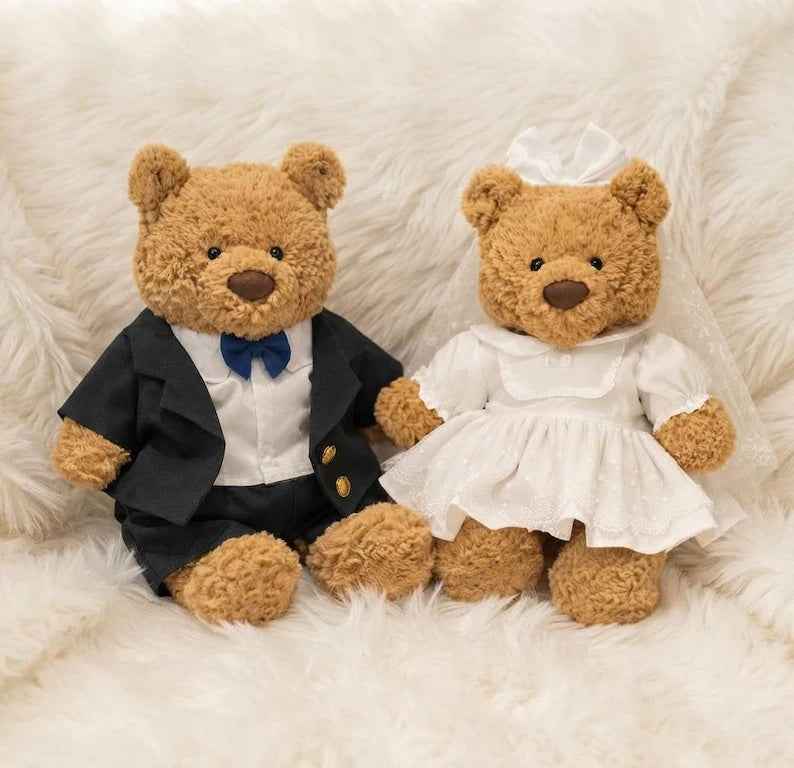 Bartholomew Bear Wedding Outfit Set, Groom Tuxedo, Bride Dress, Plush Toy Apparel