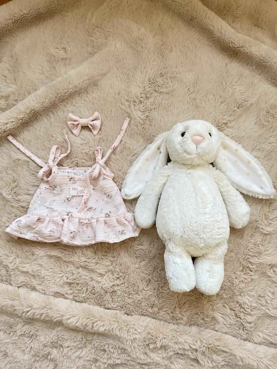 Bartholomew Bear/Bashful Bunny cute clothes outfits-Floral  Dress