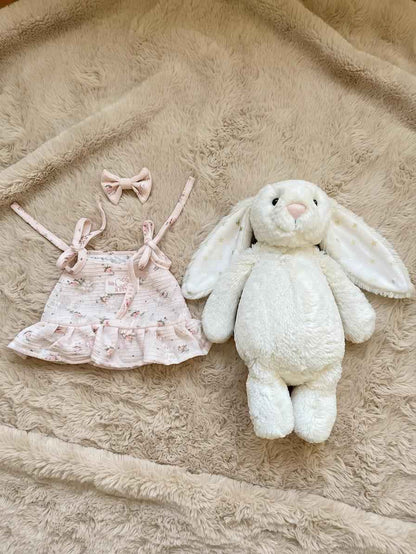 Bartholomew Bear/Bashful Bunny cute clothes outfits-Floral  Dress