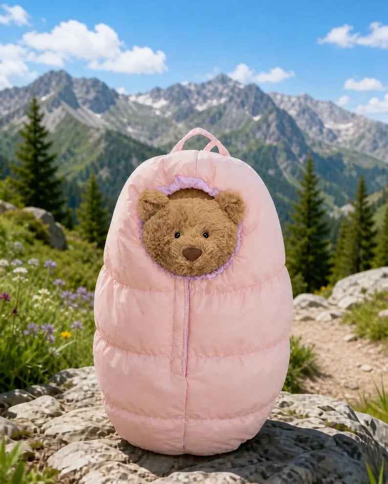 Bartholomew Bear Sleeping Bag – Pink Camping Outdoor Adventure Outfit