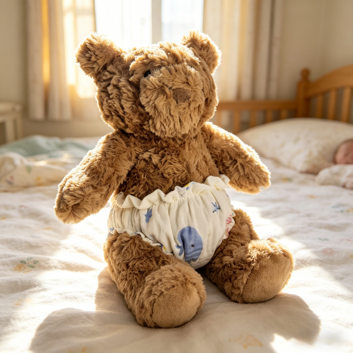 Bartholomew Bear Cute Outfit-Baby Diaper & Bonnet Outfit Set