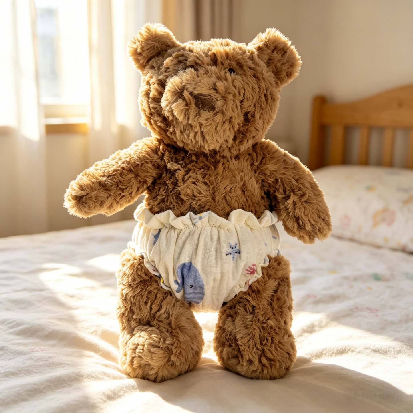 Bartholomew Bear Cute Outfit-Baby Diaper & Bonnet Outfit Set