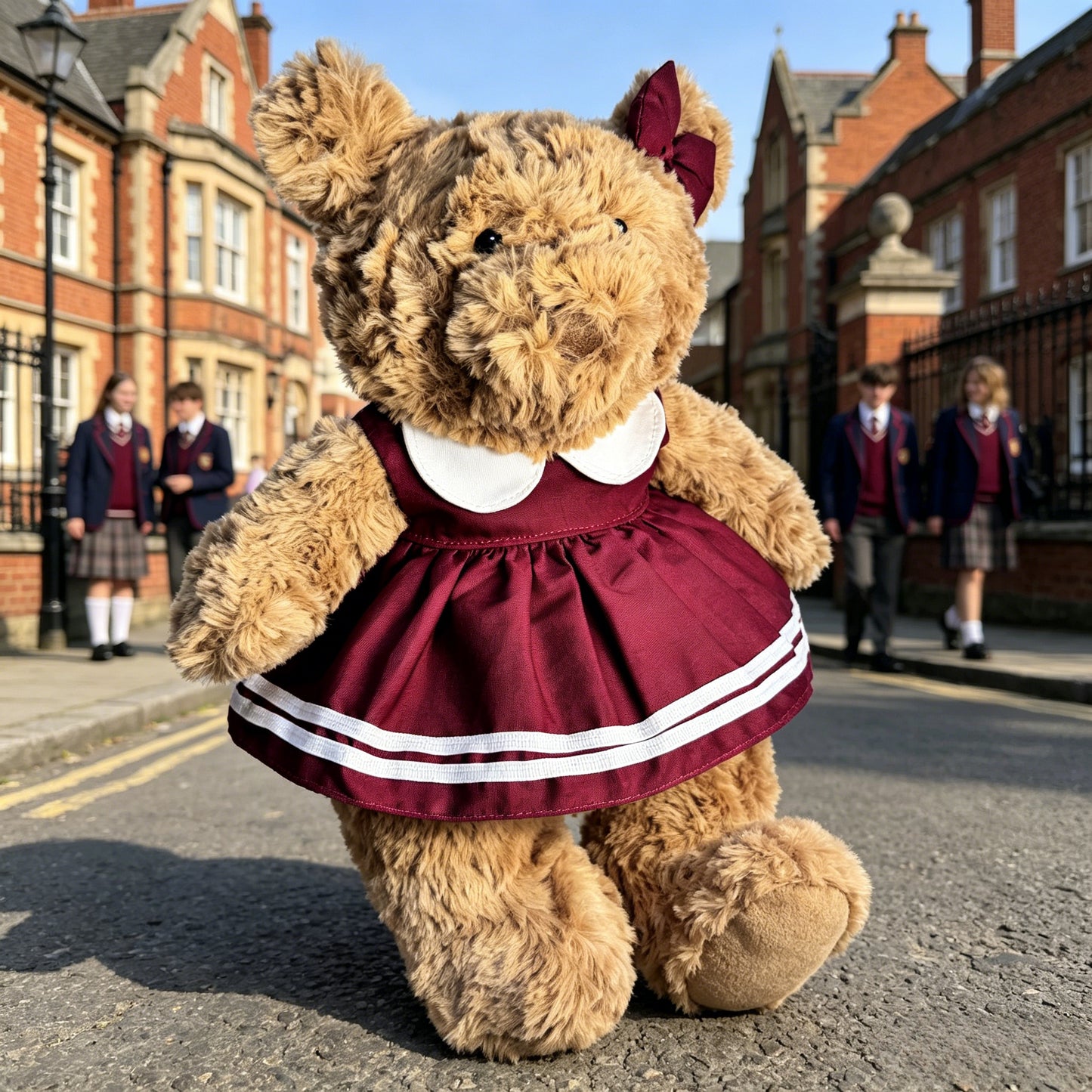 Schoolgirl Dress & Bow Headband for Bartholomew Bear — image 2 of 2