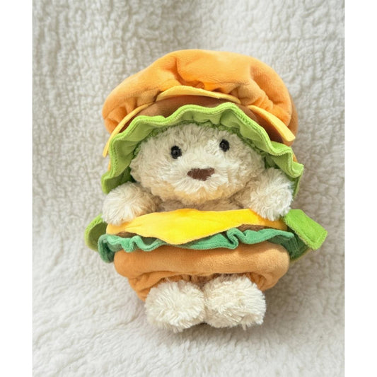 Junior Bartholomew bear outfit - Orange hamburger plush set