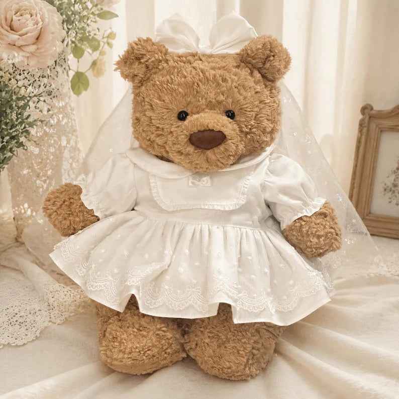 Bartholomew Bear Wedding Outfit Set, Groom Tuxedo, Bride Dress, Plush Toy Apparel