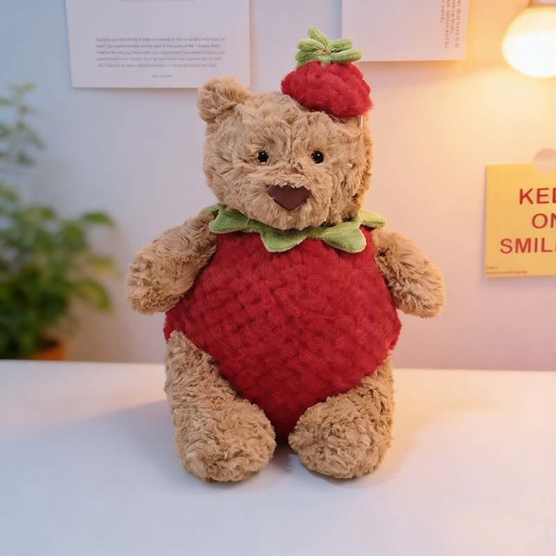 Medium Bartholomew bear clothes outfits- Strawberry Dress & Hat Outfit Set