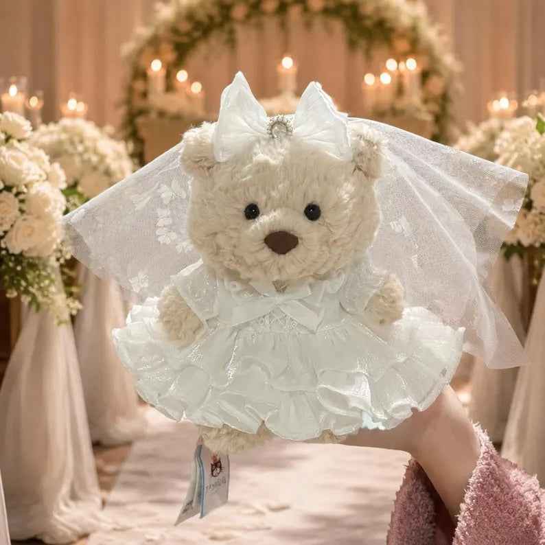 Bartholomew Bear Wedding Outfit, Bride Dress, Groom Tuxedo Suit, Vest, Bow Tie Set