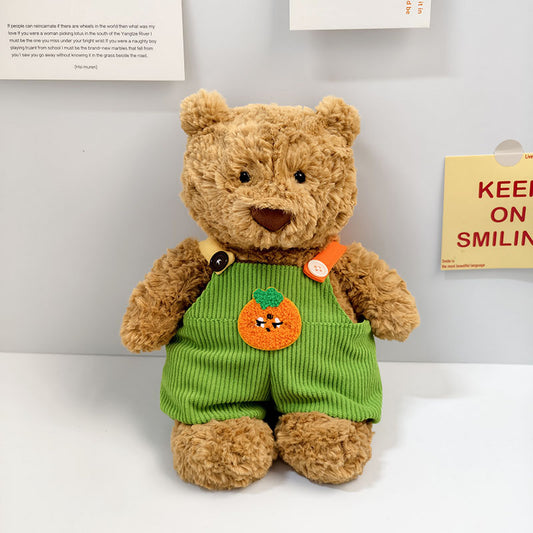 Medium Bartholomew bear outfit-Green persimmon overalls set