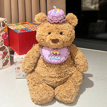 Large Bartholomew bear outfit-Purple cake bib set