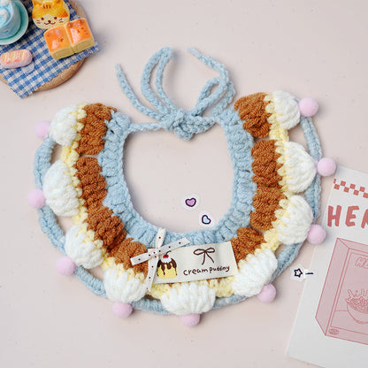 Medium Large Bartholomew bear outfit-Blue cream pudding label bib set