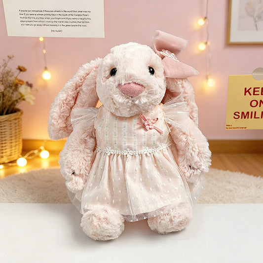 Medium Bashful bunny outfit- Pink tulle dress set