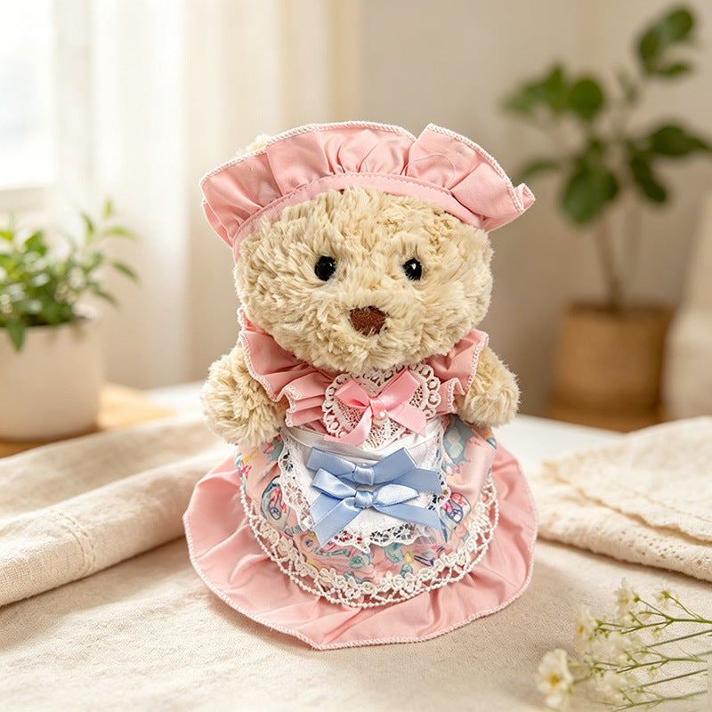 Junior Bartholomew Bear clothes outfits -Pink Ruffle Dress