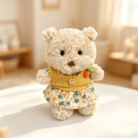 Junior Bartholomew Bear clothes outfits -Lemon/Floral Dress - Mimiplushoutfits