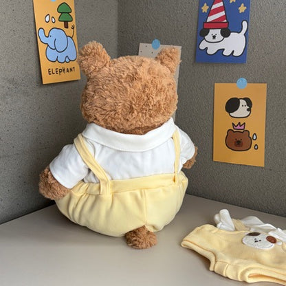 Bartholomew bear cute clothes outfits -Yellow Duckling Overalls Set — image 2 of 2