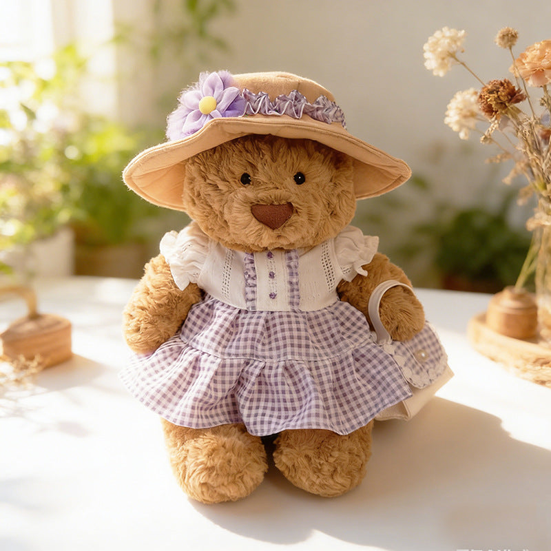 Medium Bartholomew bear clothes outfits- Pastoral Lavender Dress & Hat Set