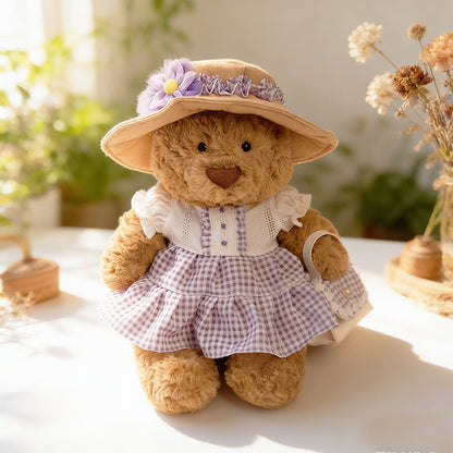 Medium Bartholomew bear clothes outfits- Pastoral Lavender Dress & Hat Set