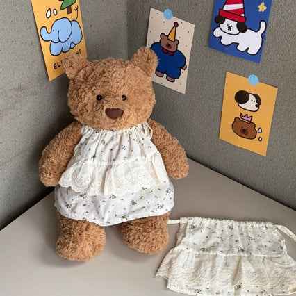 Bartholomew bear cute clothes outfits -White Eyelet Lace Dress
