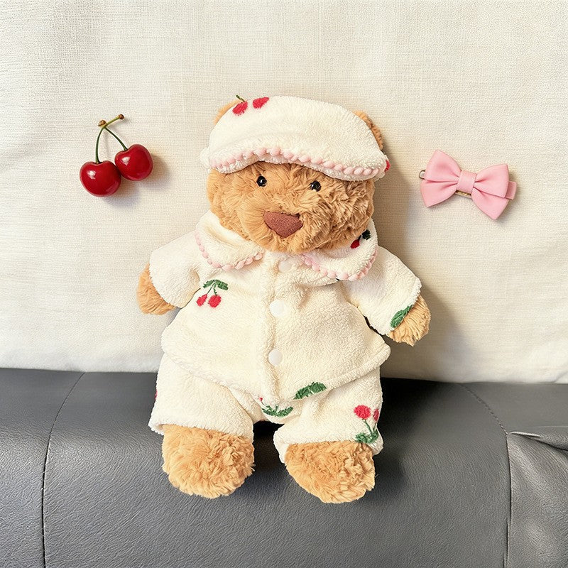 Medium Bartholomew bear outfit- Cherry print pajama set